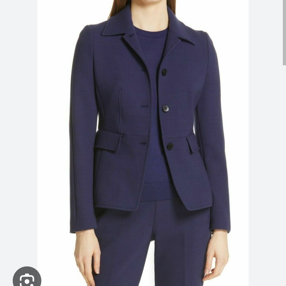 Hugo Boss Blue Jarera Ponte Knit Blazer Size 12 Excellent Condition